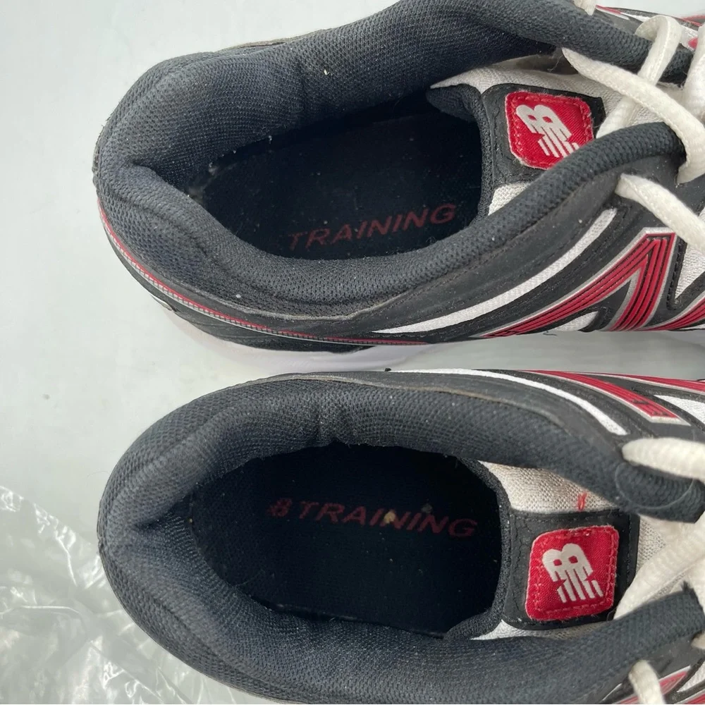 New Balance Men’s 758 Athletic Black White Red Low Top Lace-Up Shoes - Size 9.5